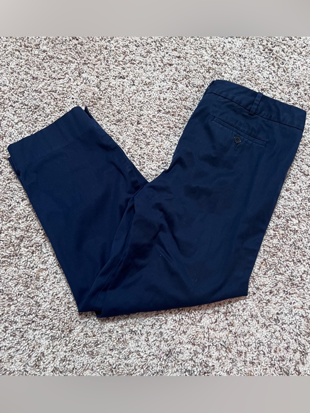 Talbots Women’s Navy Signature Chinos Flat Front Dress Cropped Pants Size 10